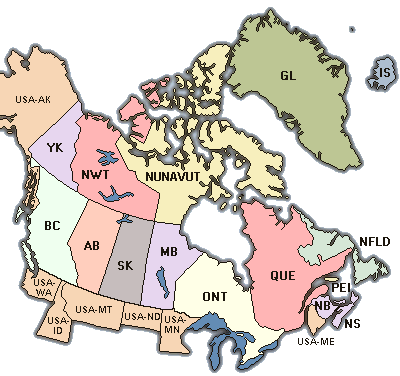 Imagemap of Canada